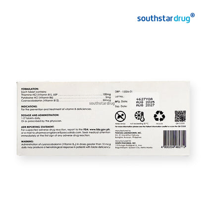 Southstar Drug Vitamin B Complex (20 Tablets) – B-Complex Wellness Support