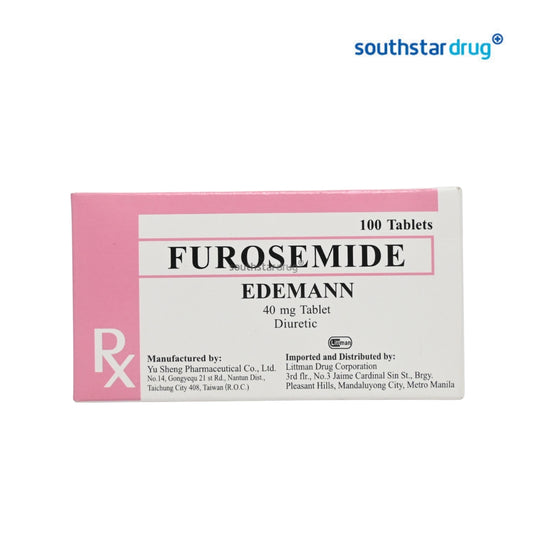 Rx: Edemann Furosemide 40mg Tablet