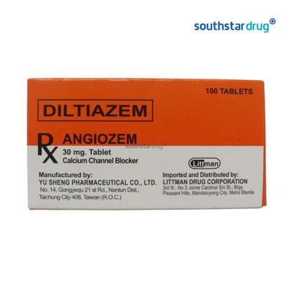 Rx: Angiozem Diltiazem 30mg Tablet