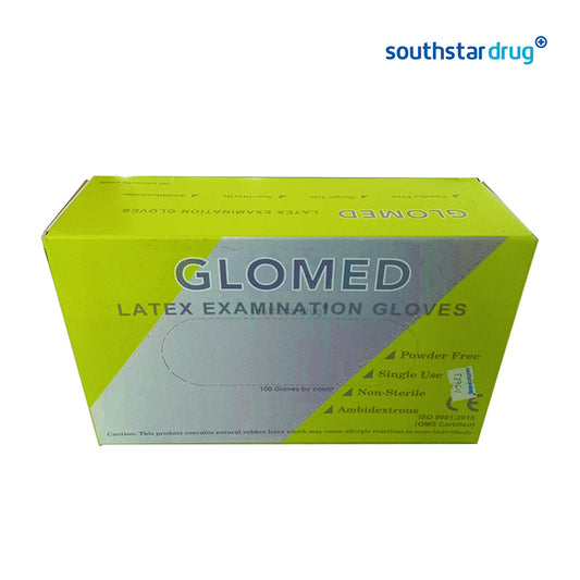 Glomed Latex Examination Disposable Powdered Medium Gloves