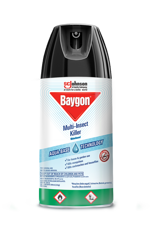 Baygon Aerosol Multi-Insect Water-Based 300ml