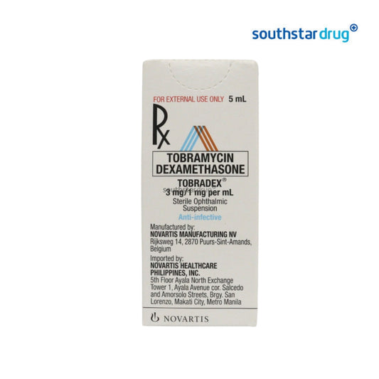 Rx: Tobramycin Plus Dexamethasone 5ml Eye Drops