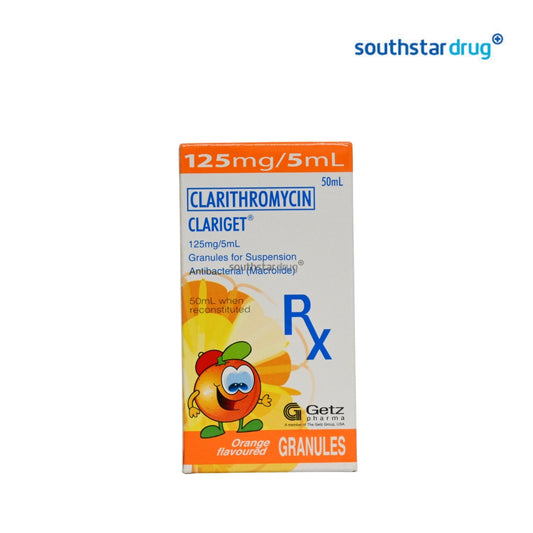 Rx: Clariget Orange Flavor 125mg / 5ml 50ml Oral Suspension