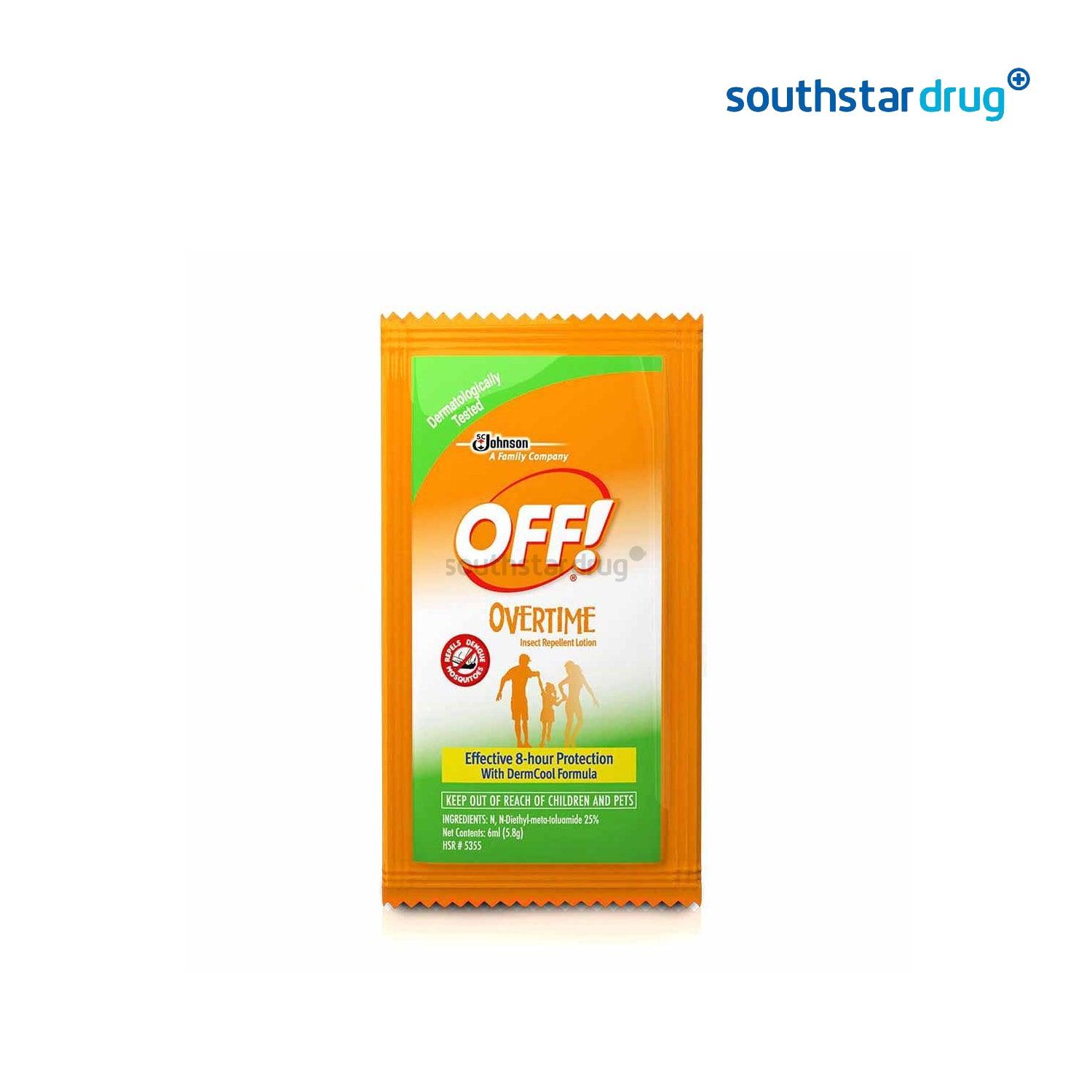 Off Overtime Lotion 6ml - 3s - Southstar Drug