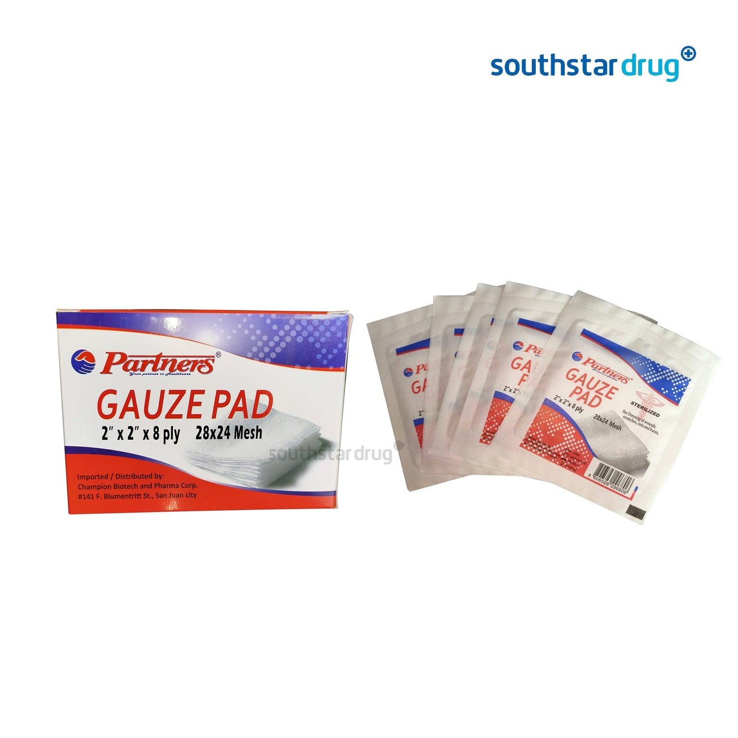 Partners Gauze Pads Sterile 2x2 - 100s - Southstar Drug