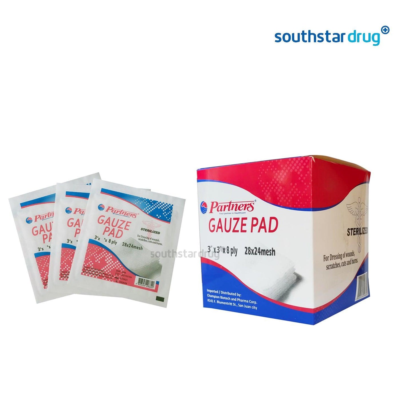 Partners Gauze Pads Sterile 3x3 - 100s - Southstar Drug