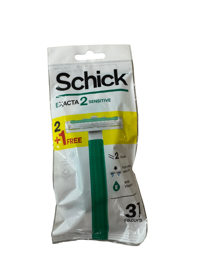 Schick Razor Exacta2 Sensitive Green 2+1 Pack