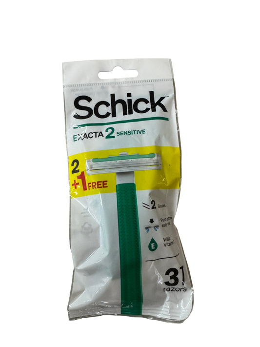 Schick Razor Exacta2 Sensitive Green 2+1 Pack