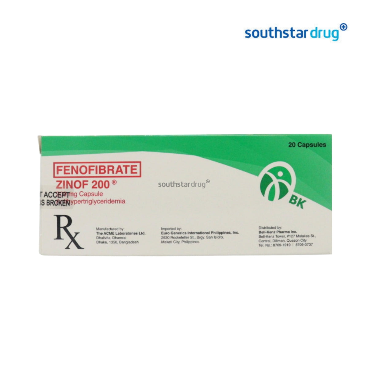 Rx: Zinof 200mg Capsule