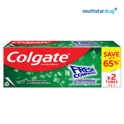 Colgate Fresh Confidence Cooling Crystals Cool Menthol Fresh Toothpaste 173g Twin Pack Save Up To 65%