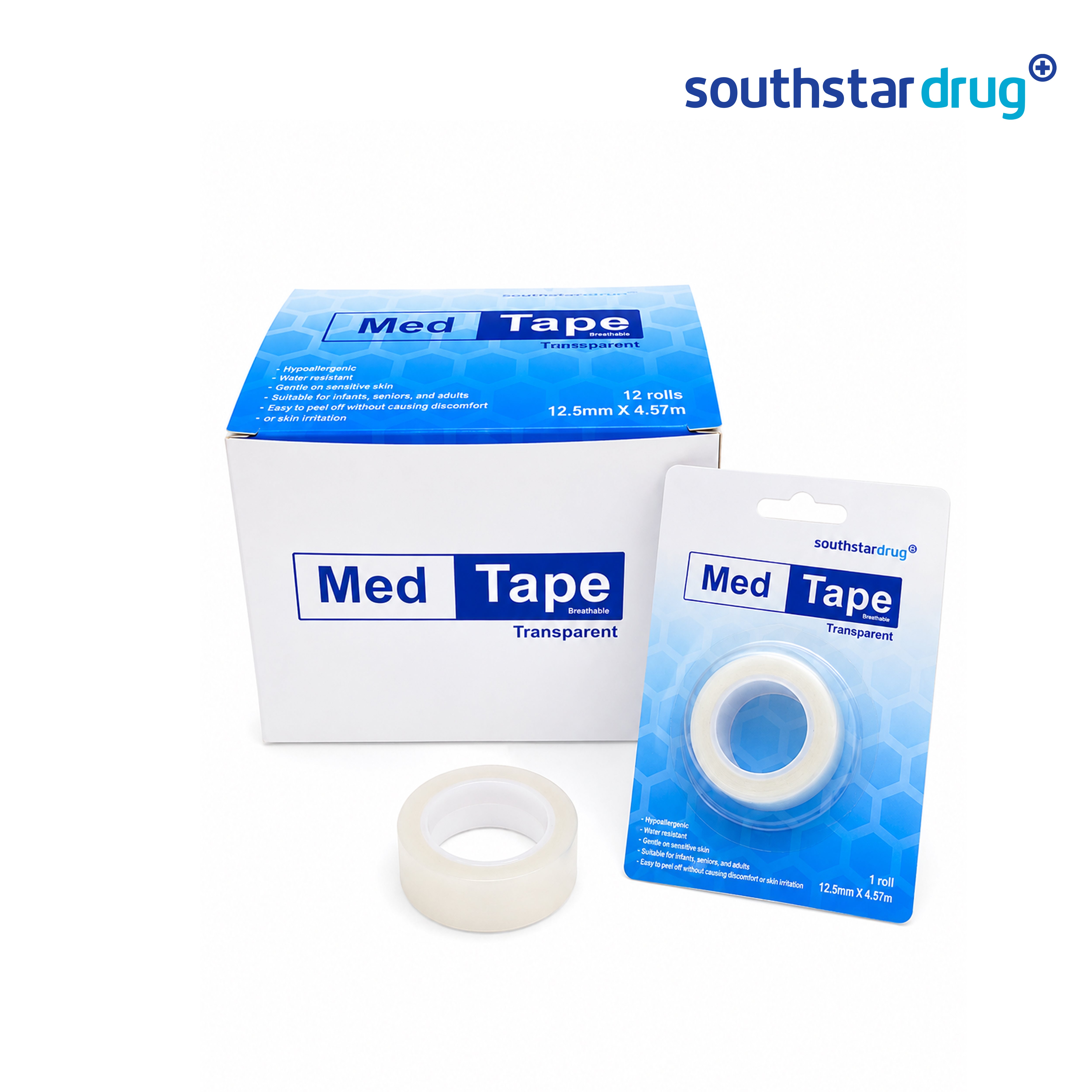 Southstar Drug Med Tape Transparent 12.5 mm x 4.57 m - Southstar Drug