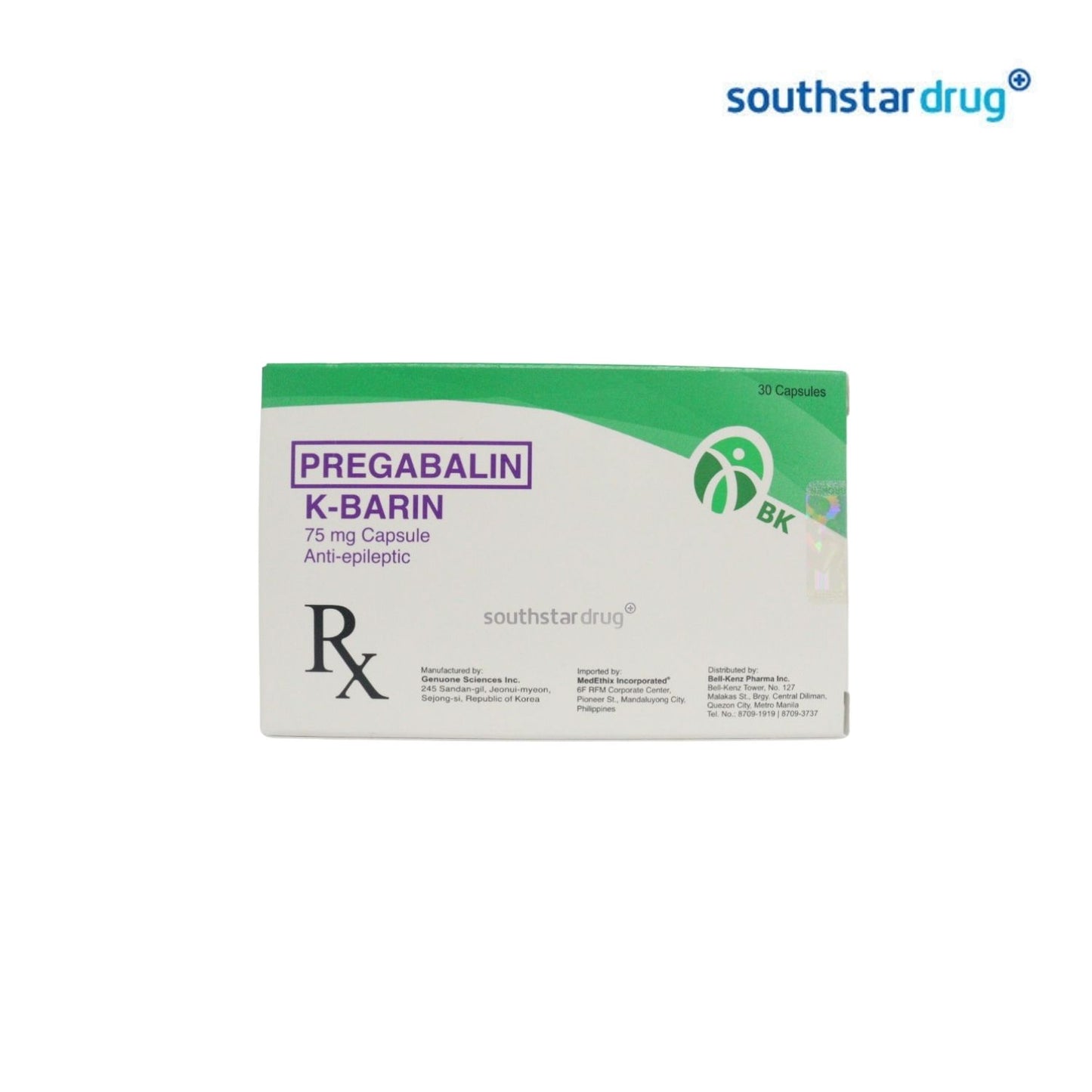 Rx: K Barin 75mg Capsule