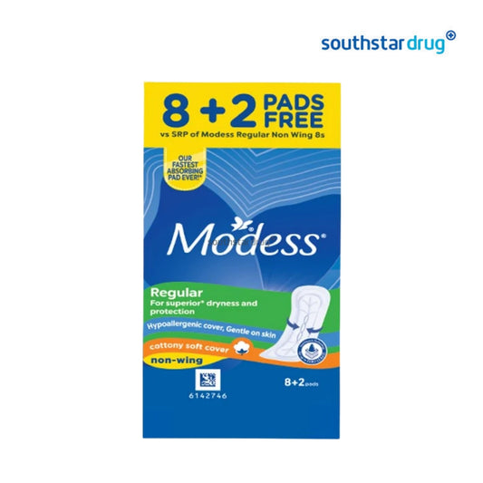 Modess Regular Cotton Non-Wings 8 + 2 Pads