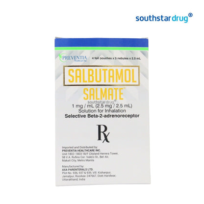 Rx: Salmate 1mg /ml 2.5ml Nebules
