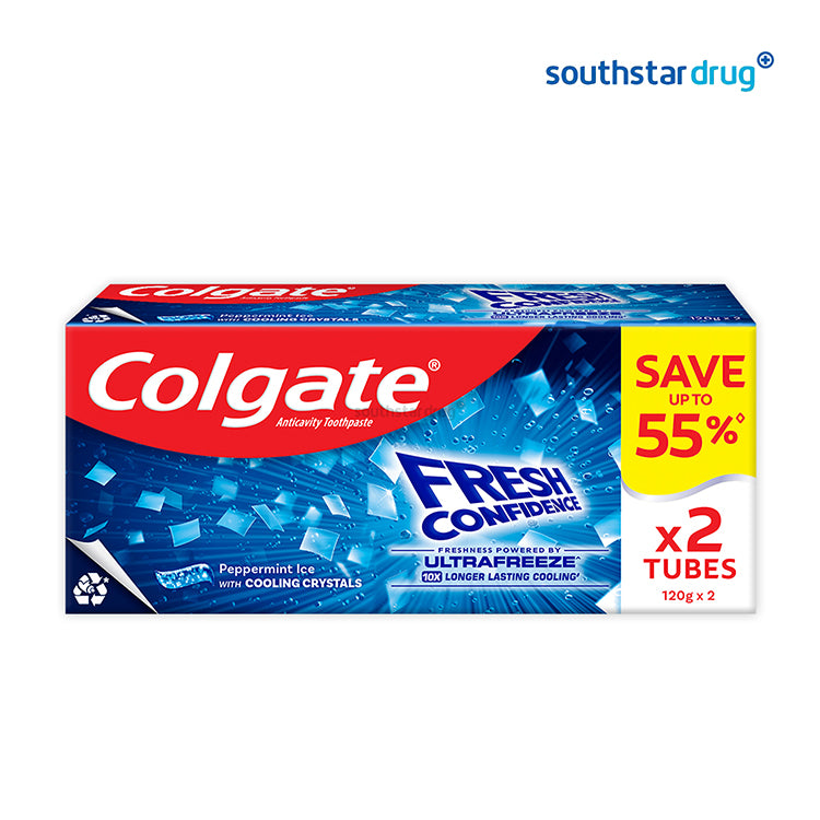 Colgate Fresh Confidence Peppermint Ice Toothpaste Twin Pack 120g