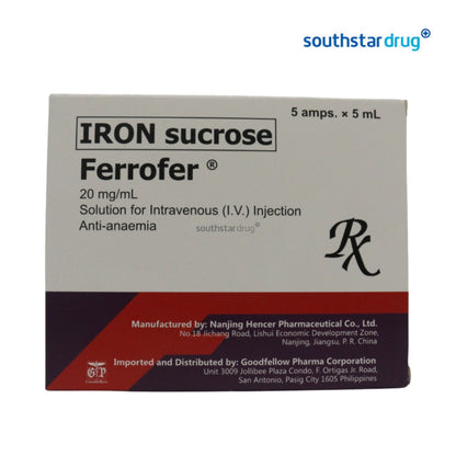 Rx: Ferrofer 20mg/ml Solution For Injection 5ml