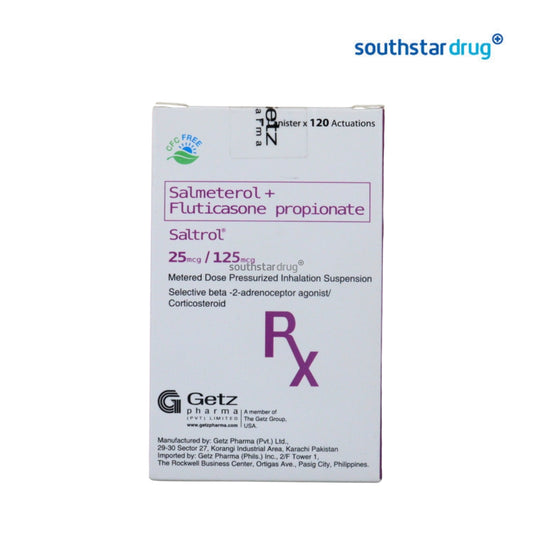 Rx: Saltrol 25mcg/125mcg Metered Dose Inhaler 120 Actuations