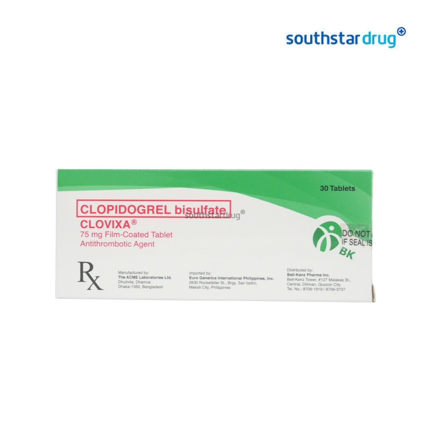 Rx: Clovixa 75mg Tablet