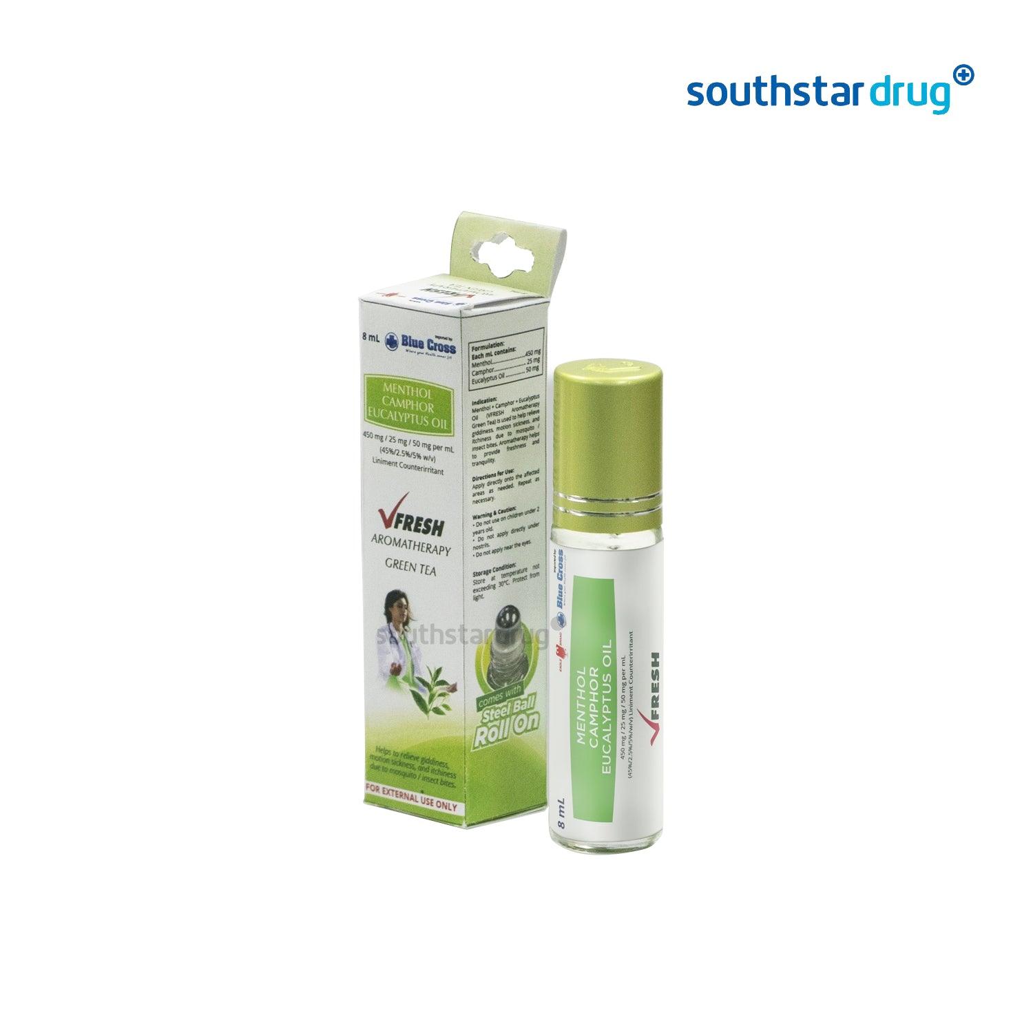 Vfresh Aromatherapy Oil Green Tea Scent Roll On 8ml - Southstar Drug