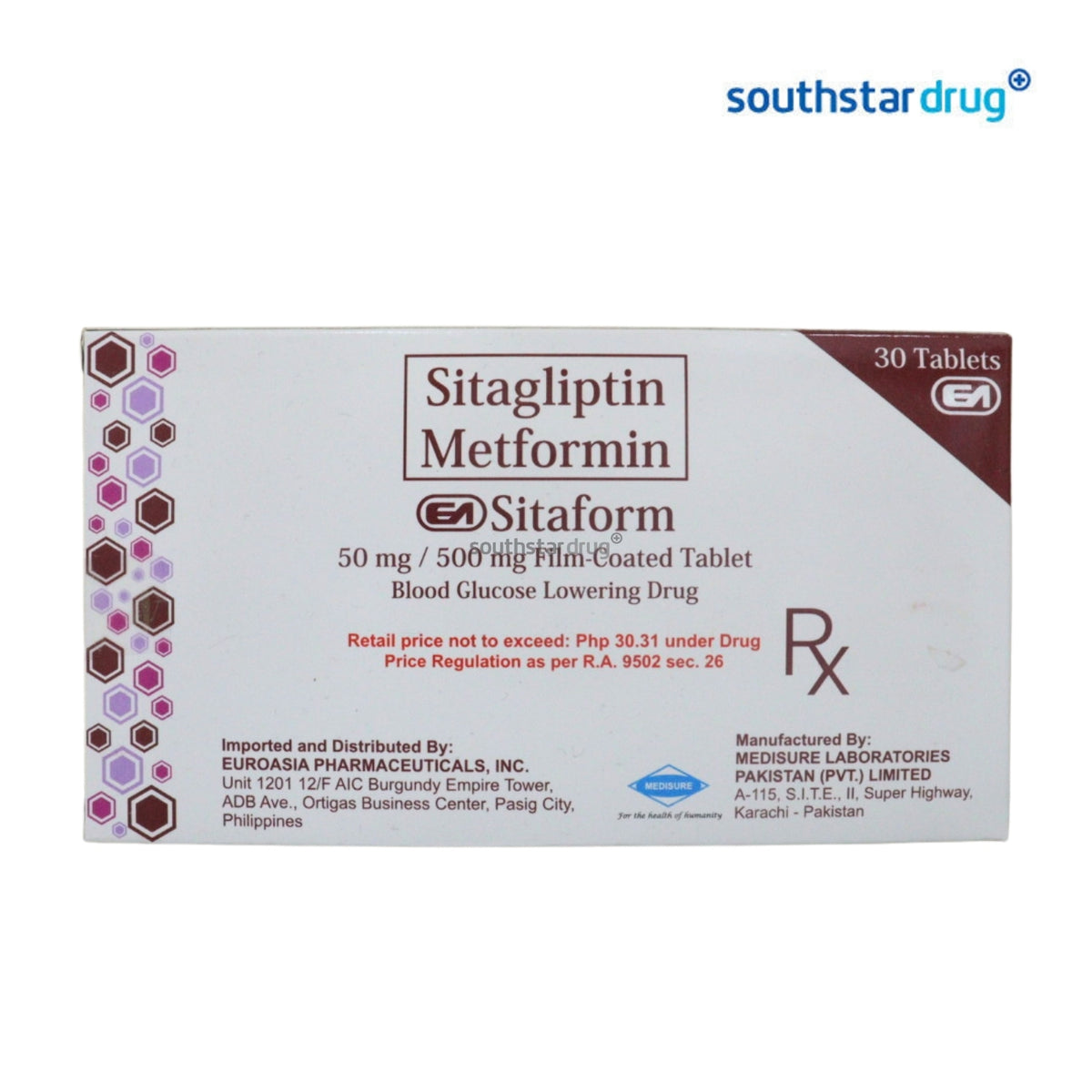 Rx: Sitaform 50mg/500mg Film Coated Tablet