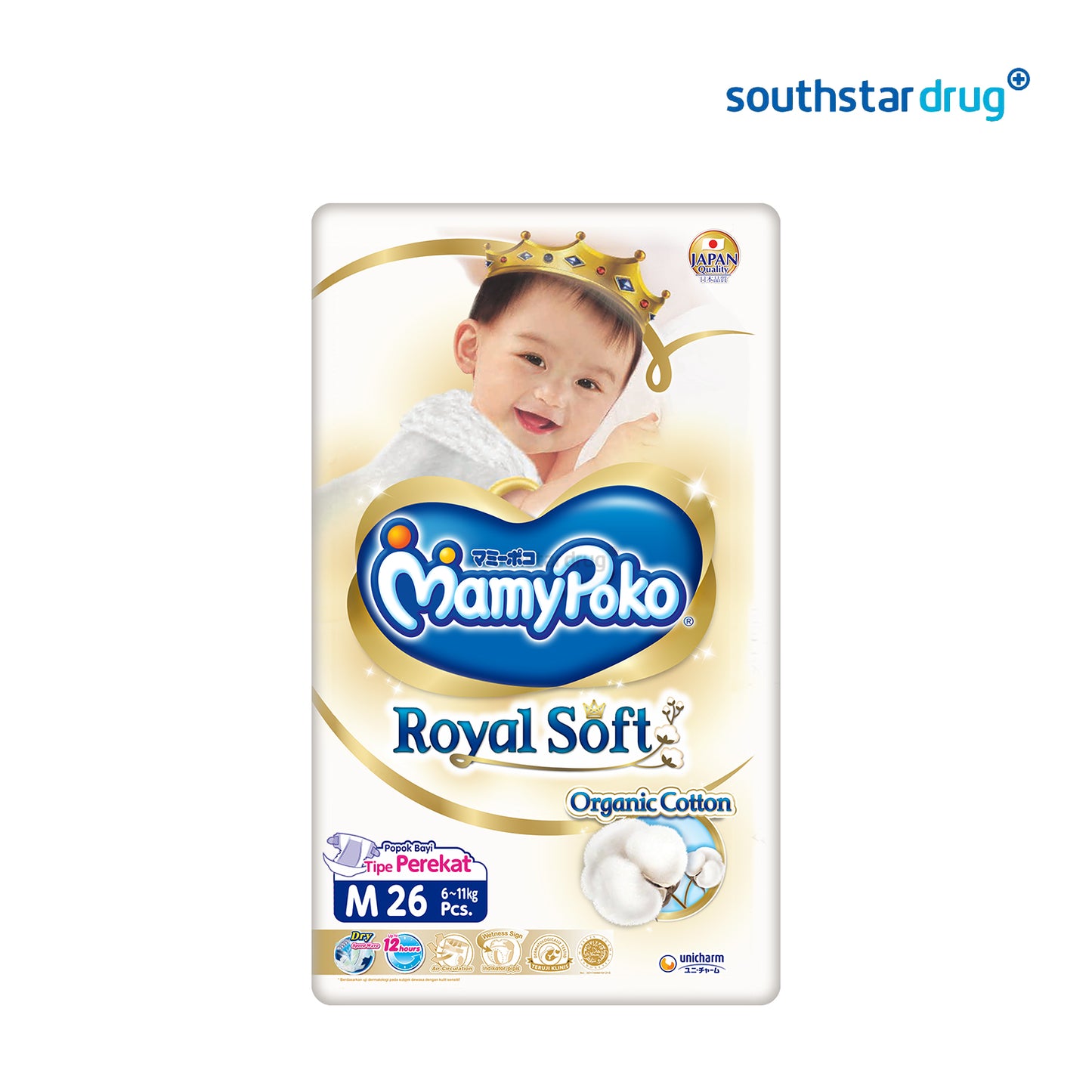 Mamy Poko Tape Royal Soft Diaper Medium - 26s