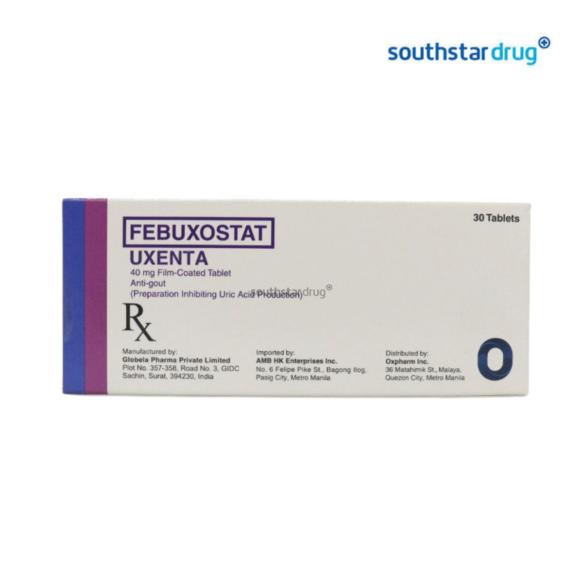 Rx: Uxenta 40mg Film-Coated Tablet