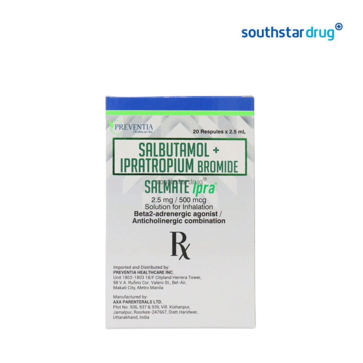 Rx: Salmate Ipra 2.5mg/500mcg Solution for Injection