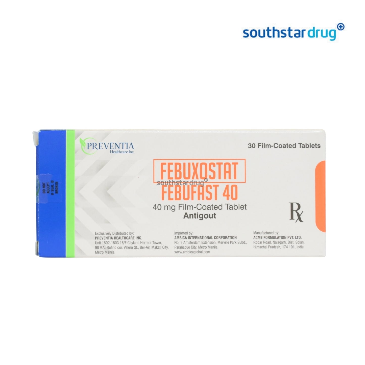 Rx: Febufast 40 40mg Film-Coated Tablet