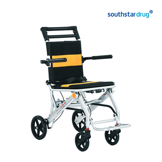 Foldable Travelling Wheelchair with Steel Handle