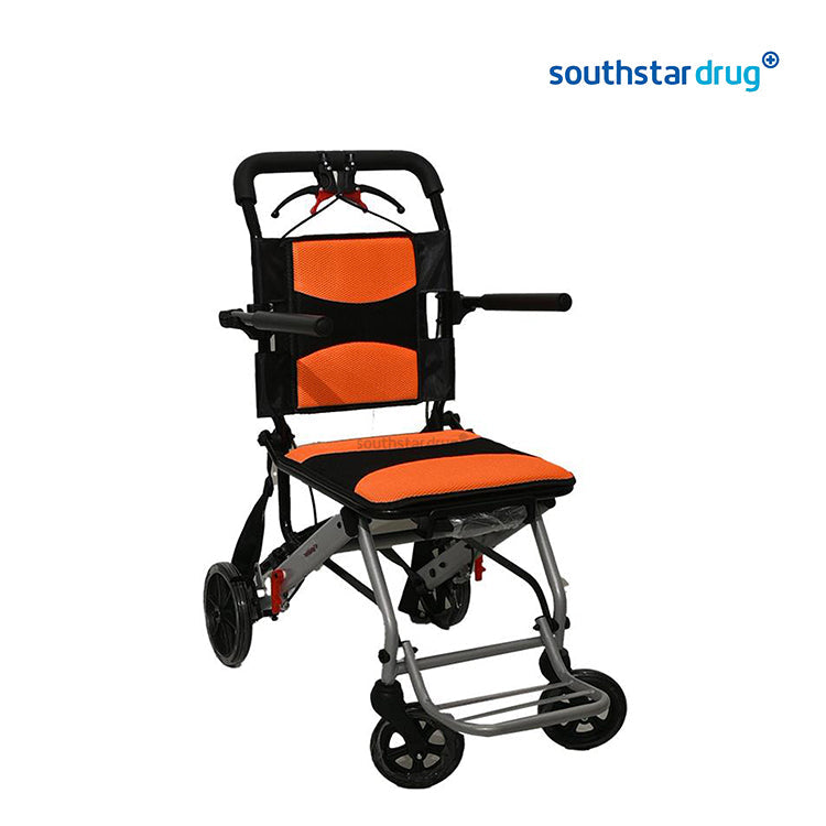 Foldable Travelling Wheelchair with Steel Handle