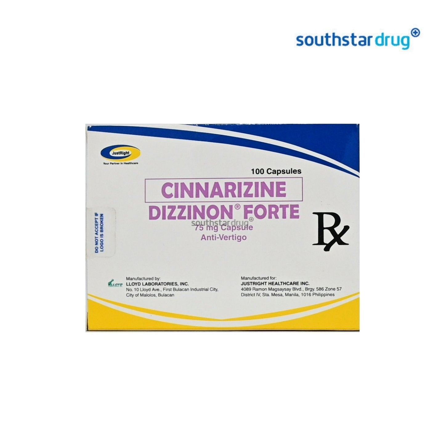 Rx: Dizzinon Forte 75mg Capsule