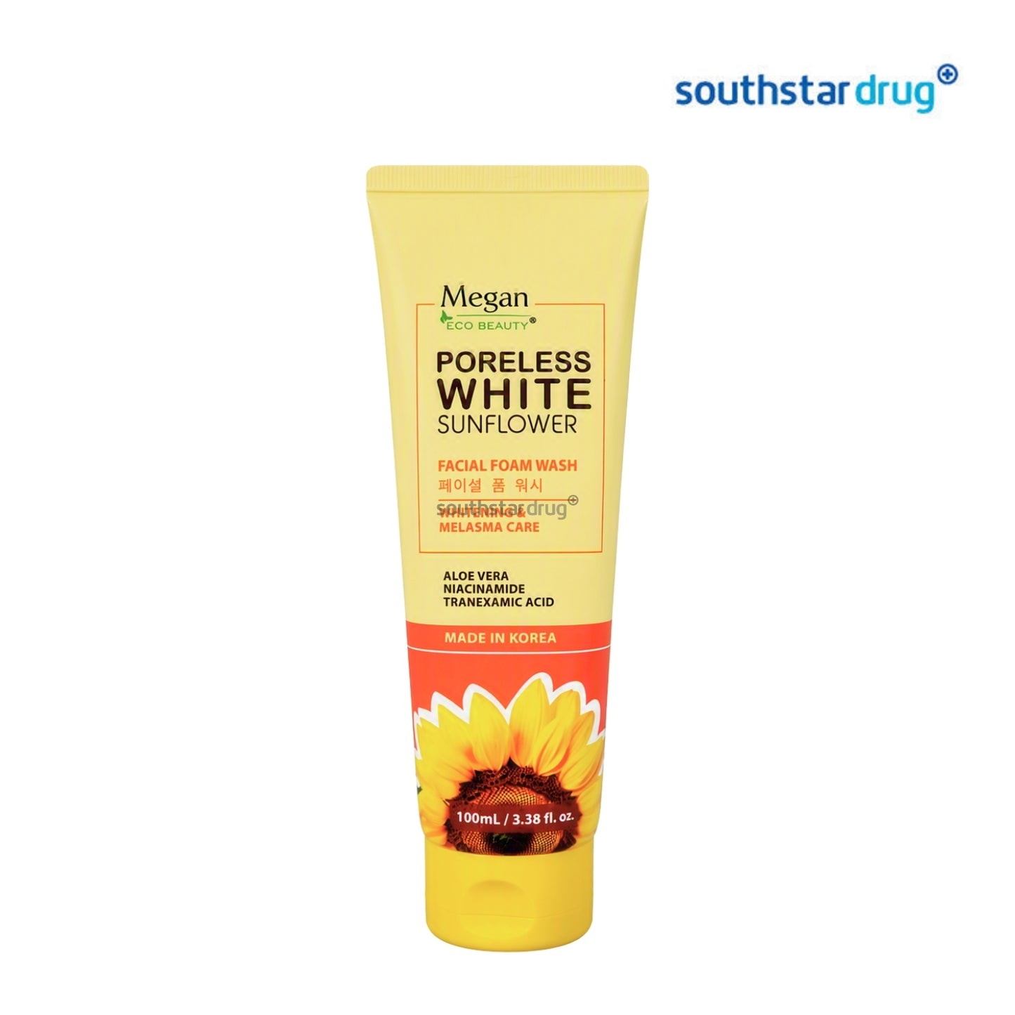 Megan Facial Wash Poreless White Sunflower 100ml 1 Tube – Facial Cleansing