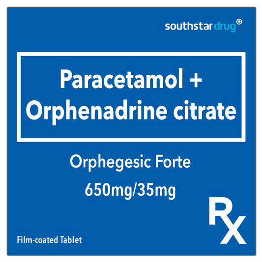 Rx: Orphegesic Forte 650mg/35mg Film-coated Tablet