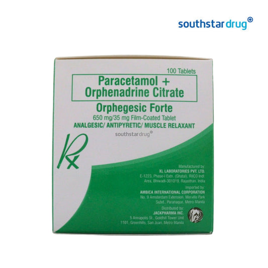 Rx: Orphegesic Forte 650mg/35mg Film-coated Tablet
