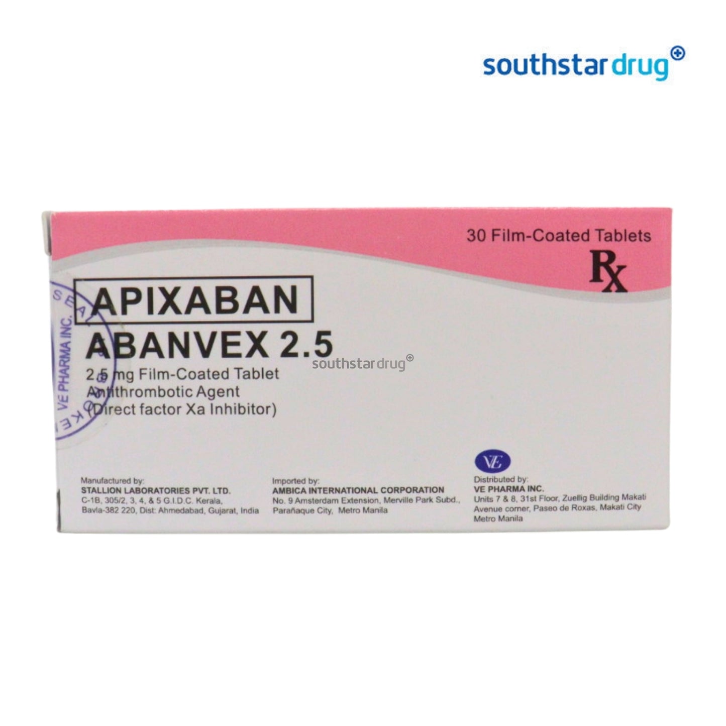 Rx: Abanvex 2.5mg Film-coated Tablet