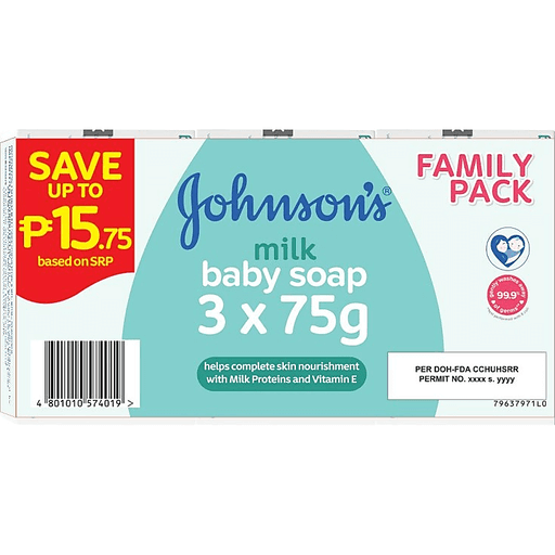Johnson's Baby Soap Milk 75gx3