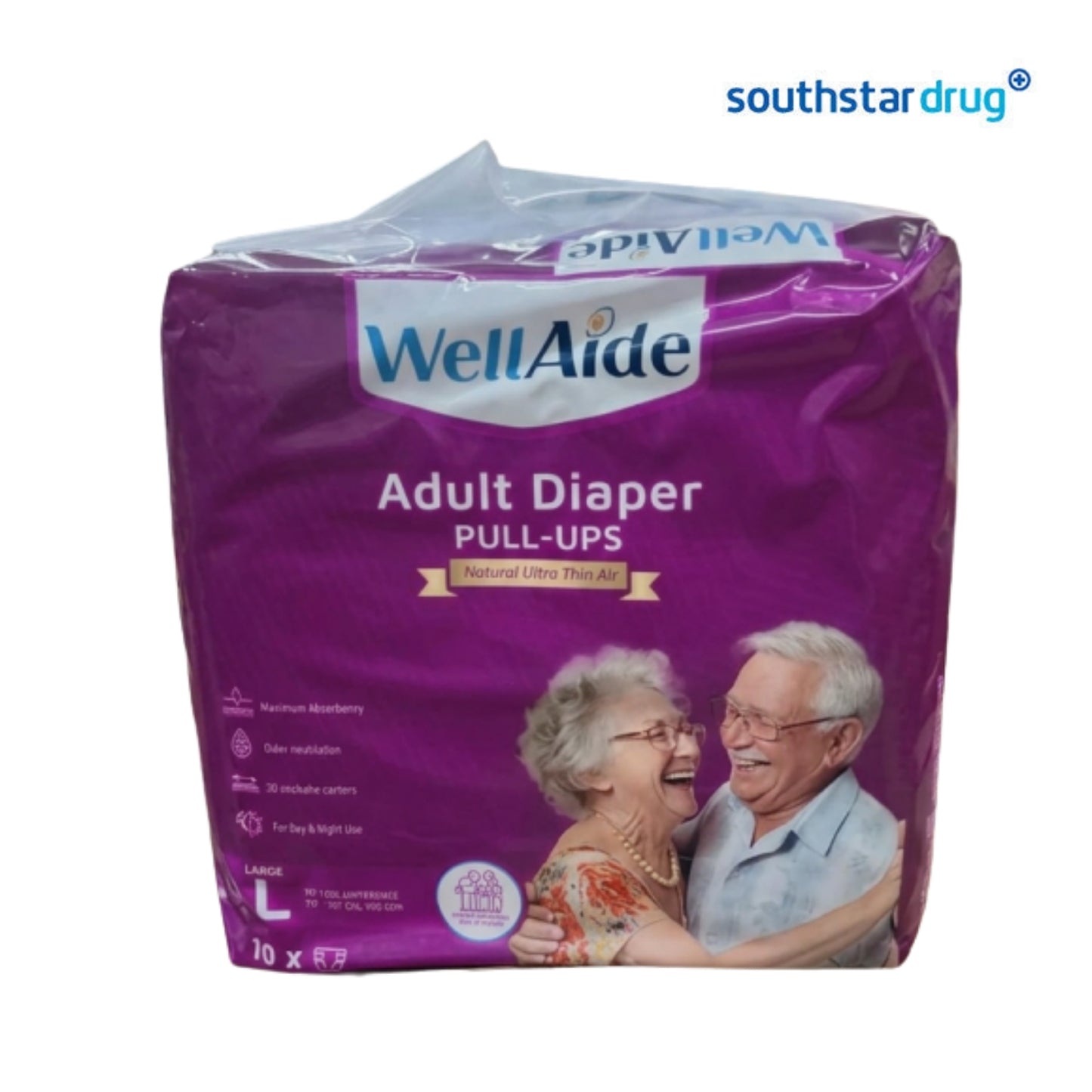 WellAide Adult Diaper Pull-Up Pants Ultra Thin Large (10pcs.) – Discreet Pull-On Incontinence Pants for Active Adults