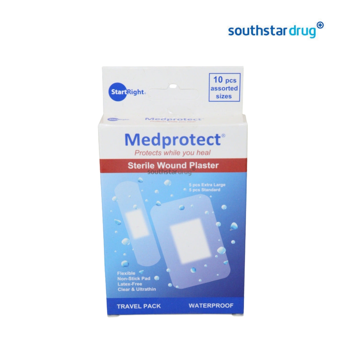 MedProtect Waterproof Assorted Plasters 10 Plasters – Everyday First Aid Protection