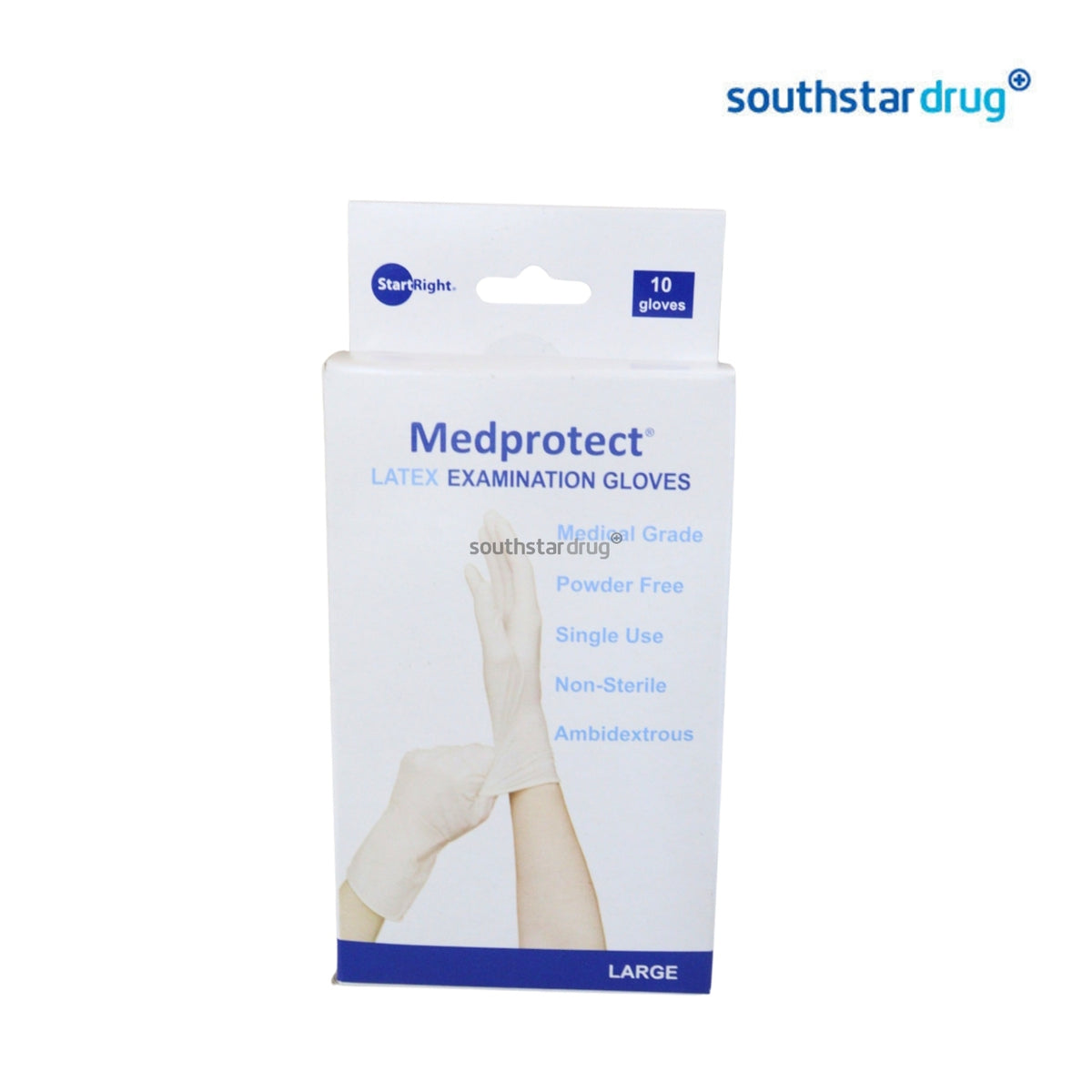 MedProtect Latex Gloves Large 10 Gloves – Disposable Hand Protection