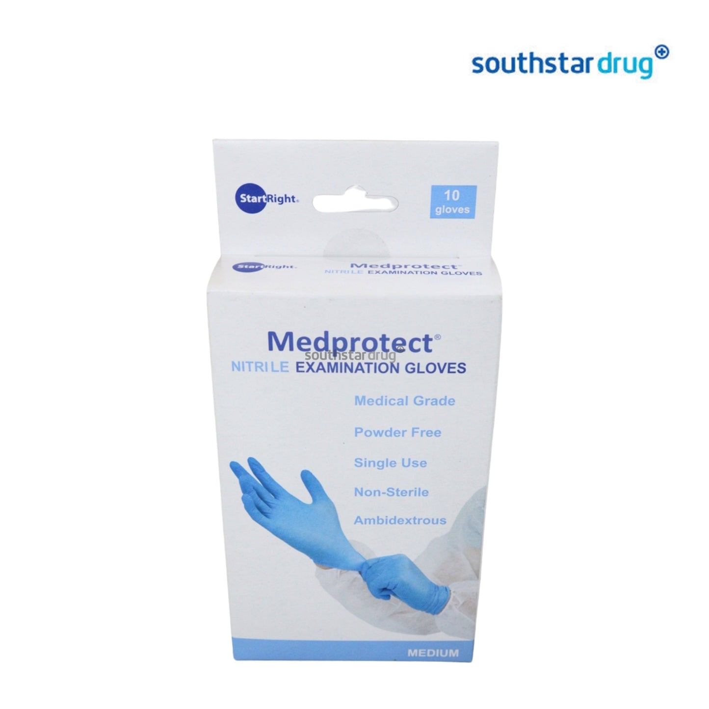 MedProtect Nitrile Gloves Medium 10 Gloves – Disposable Hand Protection