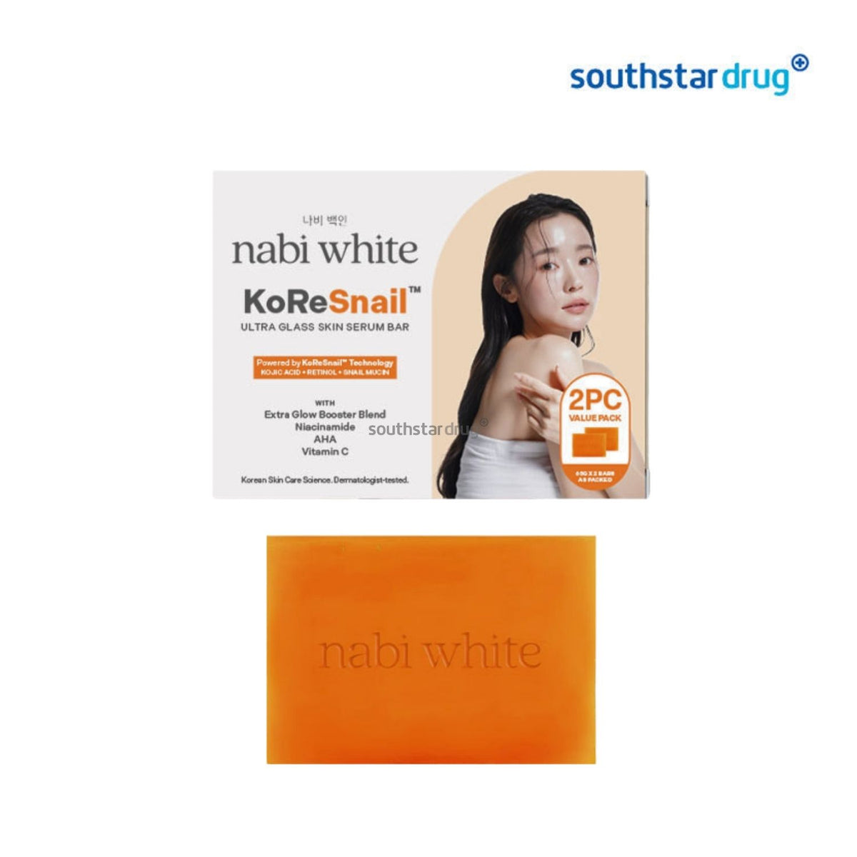 Nabi White Soap Ultra Glass Skin 65 g (1 Pack) - Daily Beauty Cleansing