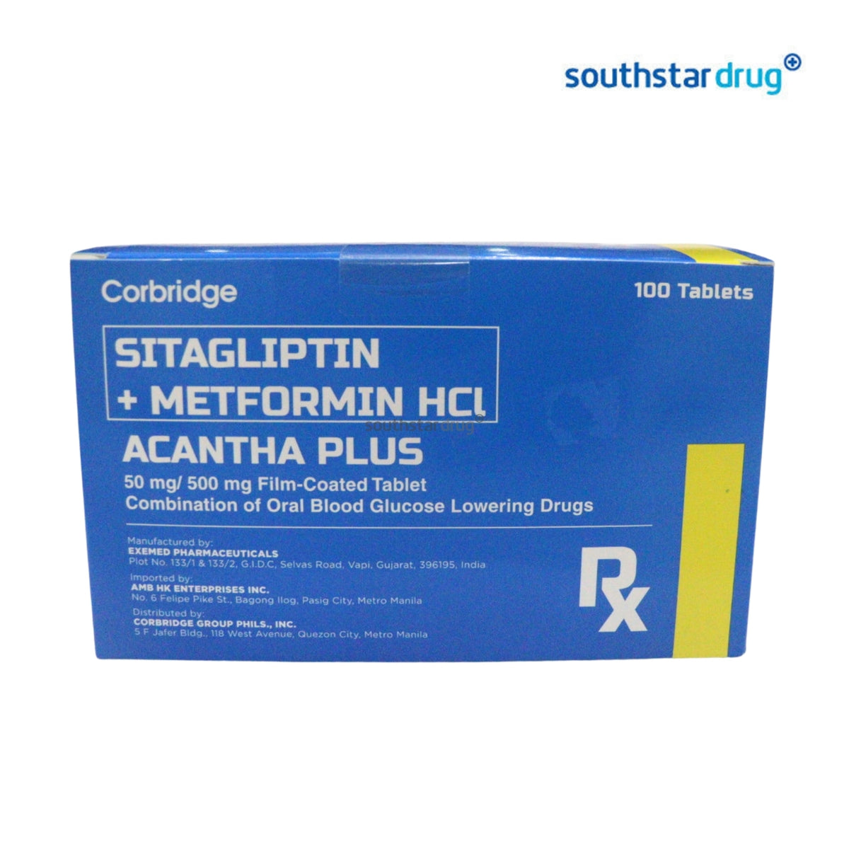 Rx: Acantha Plus Film-Coated Tablets 50mg/500 mg 1pc