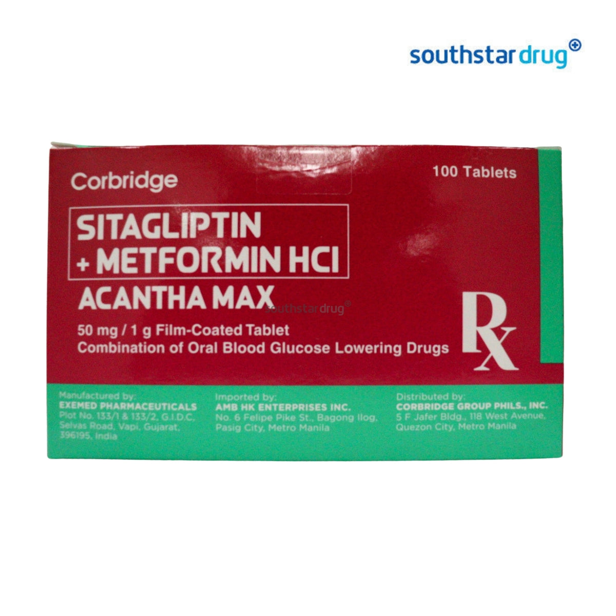 Rx: Acantha Max 50mg/1g Film-Coated Tablet