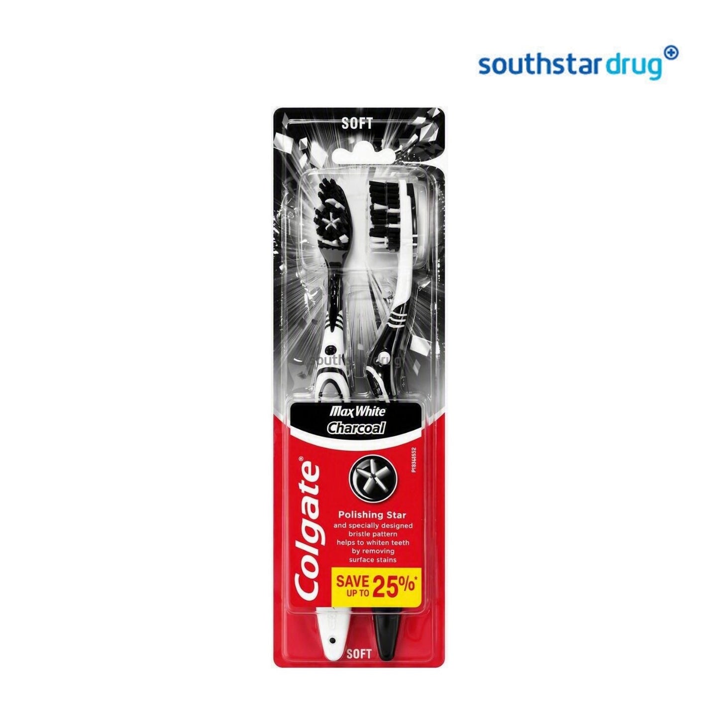 Colgate Max White Charcoal Soft Toothbrush 2s