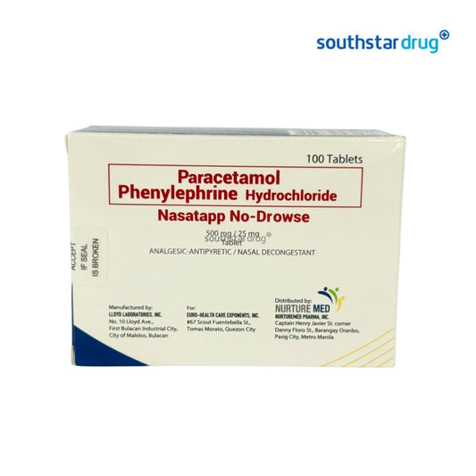 Nasatapp No Drowse Tablet 500mg/25mg (10pcs) – Non-Drowsy Symptom Support