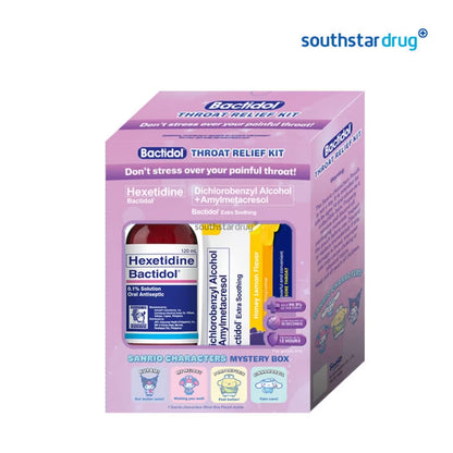 Bactidol Throat Relief Kit Free Sanrio Mystery Bag (1 Kit) – Throat Care and Relief Support