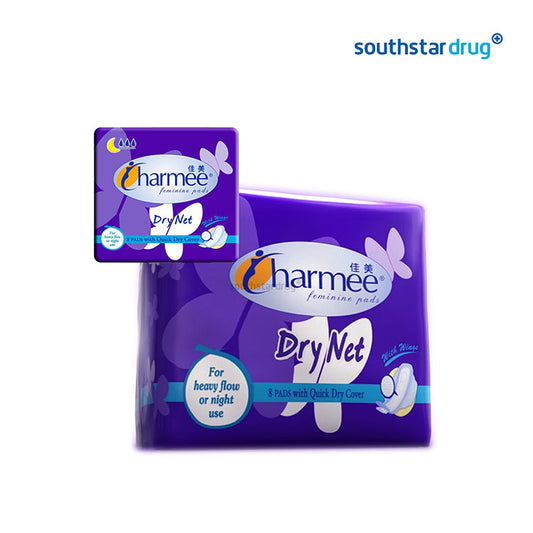 Charmee Napkin Dry Net Heavy Flow Night with Wings 8 pads