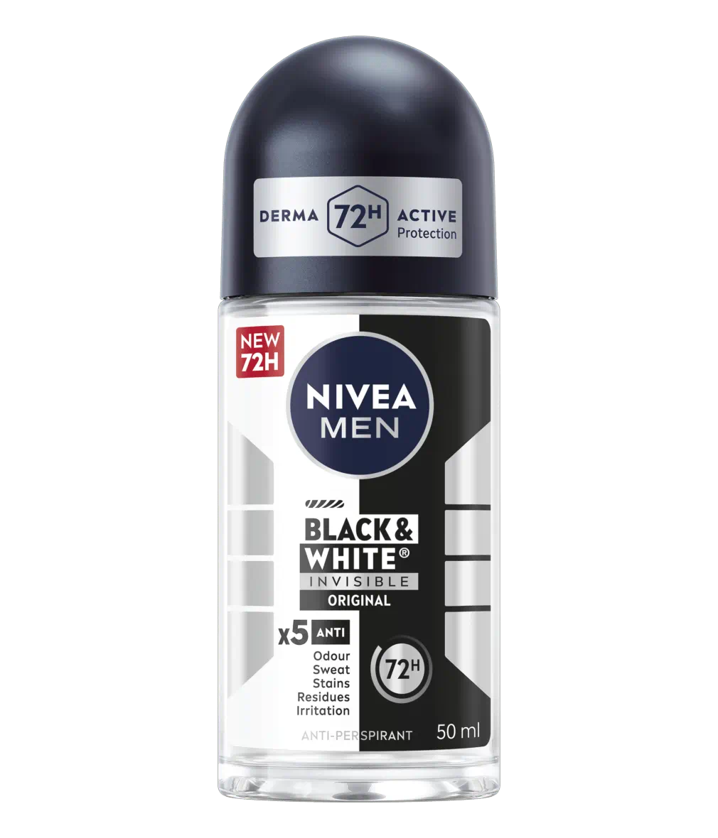 Nivea Deodorant Roll-On Black & White Invisible Clear 50mL