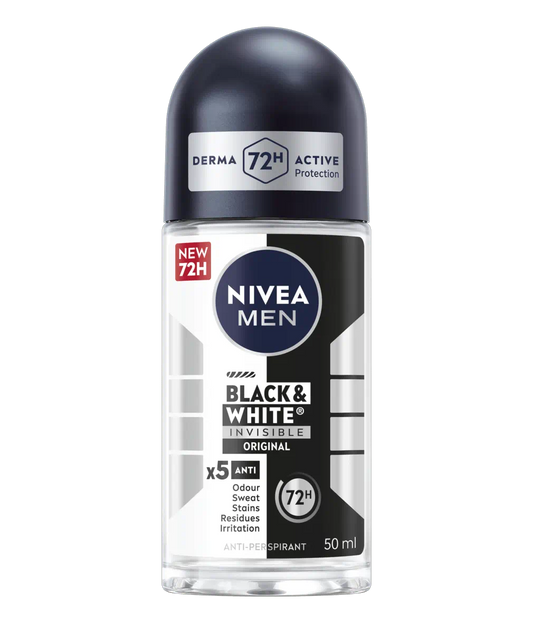 Nivea Deodorant Roll-On Black & White Invisible Clear 50mL