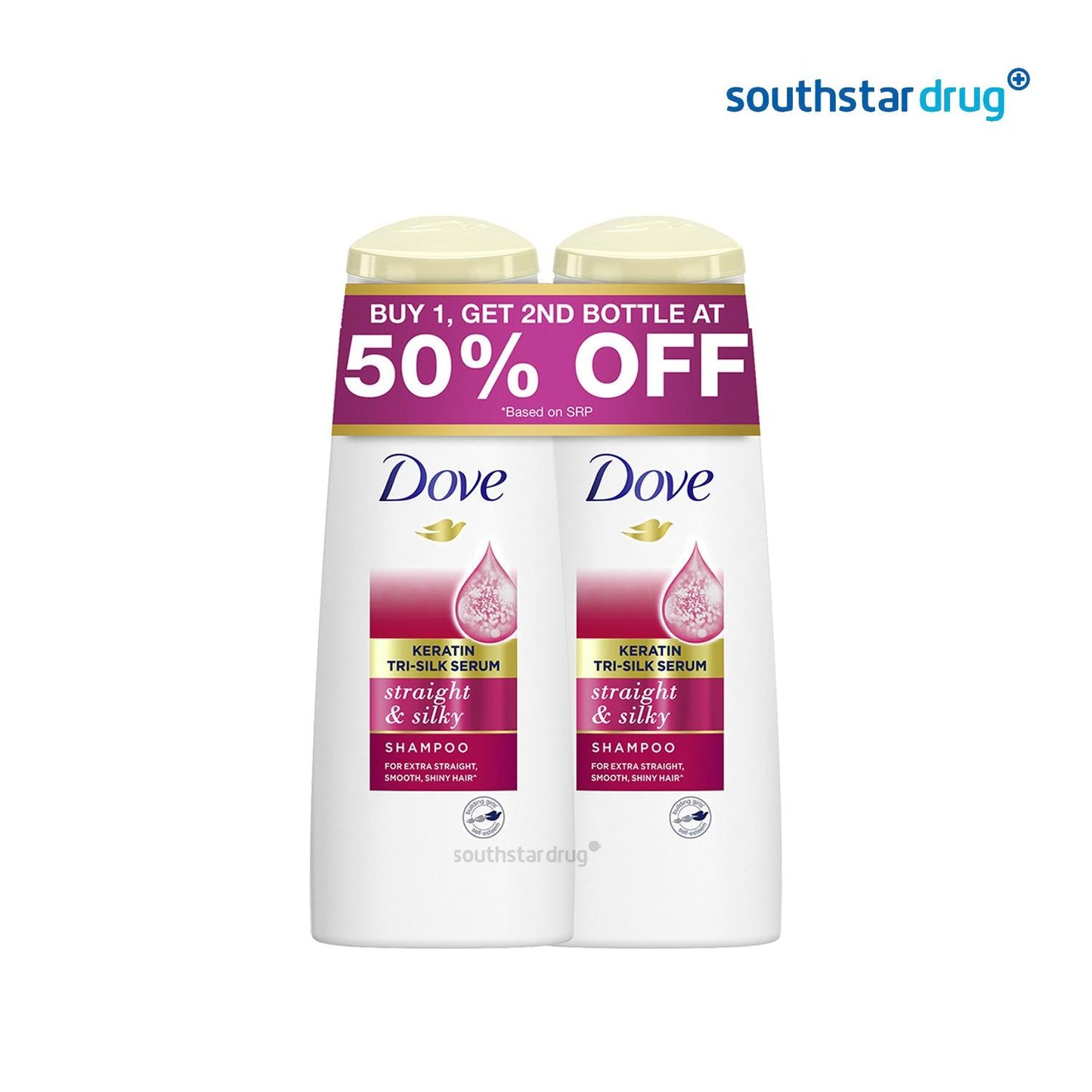 Dove Straight and Silky Keratin Tri-Silk Serum Shampoo 180ml - Southstar Drug